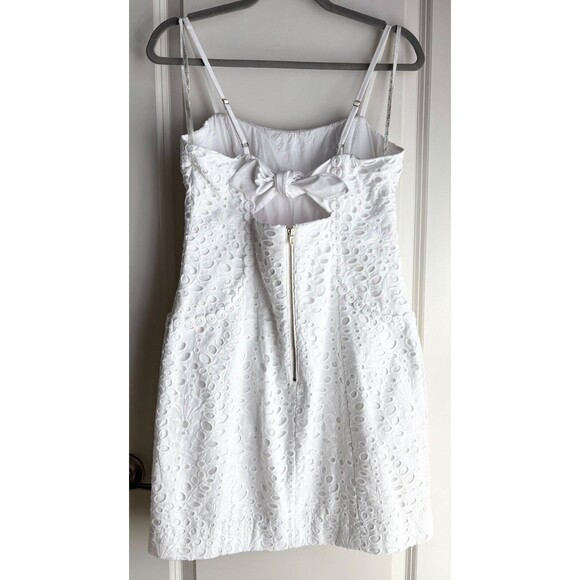 LILLY PULITZER SHELLI Formal Spring dress WHITE MINI EYELET Bow Cutout Size 6 - Picture 11 of 13